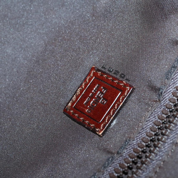 FENDI Zucca Canvas Boston Bag Black Brown Auth ep10777