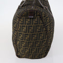 FENDI Zucca Canvas Boston Bag Black Brown Auth ep10777-4