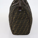 FENDI Zucca Canvas Boston Bag Black Brown Auth ep10777-5