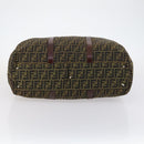 FENDI Zucca Canvas Boston Bag Black Brown Auth ep10777-9