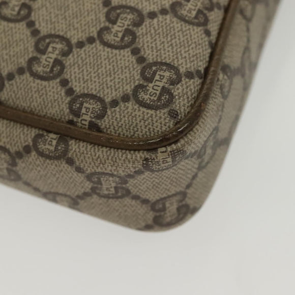 GUCCI GG Plus Supreme Clutch Bag PVC Beige Gold Auth ep10780