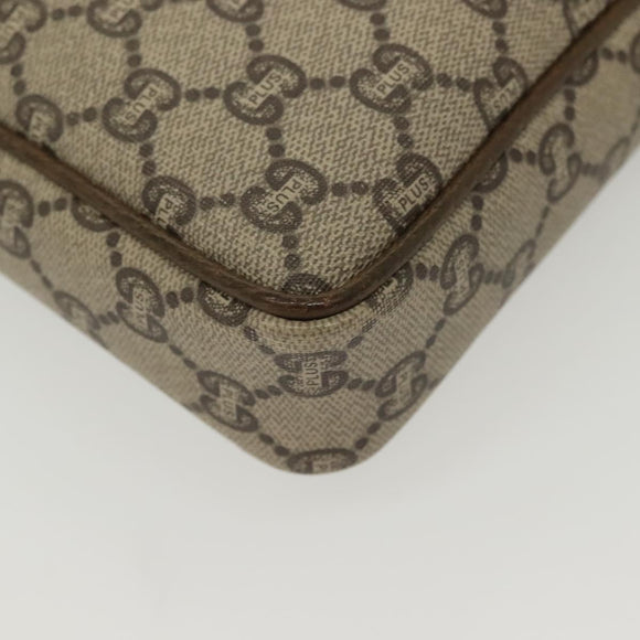 GUCCI GG Plus Supreme Clutch Bag PVC Beige Gold Auth ep10780