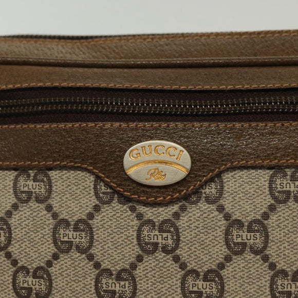 GUCCI GG Plus Supreme Clutch Bag PVC Beige Gold Auth ep10780