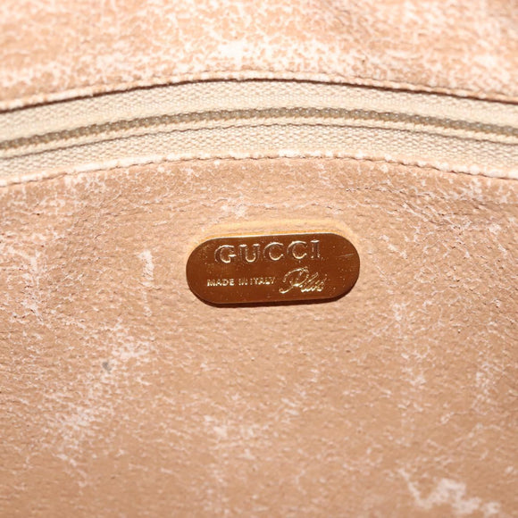 GUCCI GG Plus Supreme Clutch Bag PVC Beige Gold Auth ep10780