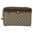 GUCCI GG Plus Supreme Clutch Bag PVC Beige Gold Auth ep10780-13