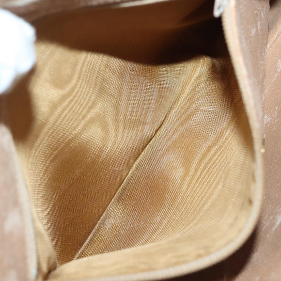 GUCCI GG Plus Supreme Clutch Bag PVC Beige Gold Auth ep10780