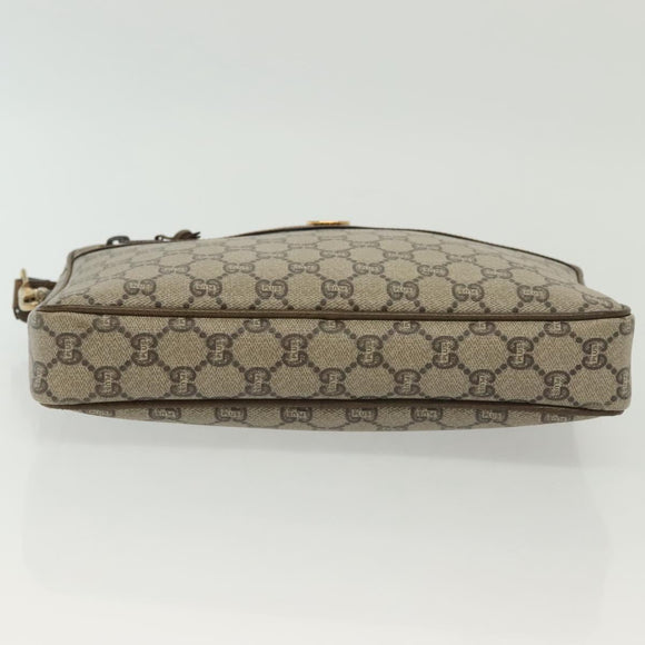 GUCCI GG Plus Supreme Clutch Bag PVC Beige Gold Auth ep10780