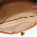 CELINE Macadam Canvas Shoulder Bag PVC Beige Gold Auth ep10790-10