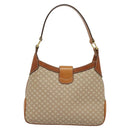 CELINE Macadam Canvas Shoulder Bag PVC Beige Gold Auth ep10790-2