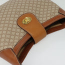 CELINE Macadam Canvas Shoulder Bag PVC Beige Gold Auth ep10790-6