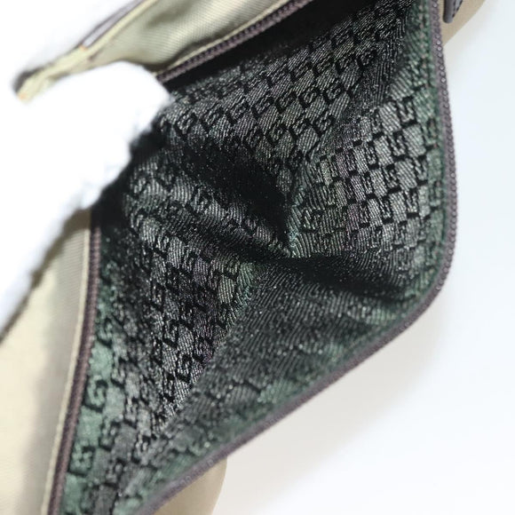 GUCCI Waist bag Canvas Beige Silver 28566 Auth ep10792