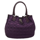 Christian Dior Canage Tote Bag Nylon Purple Silver Auth ep10801-1