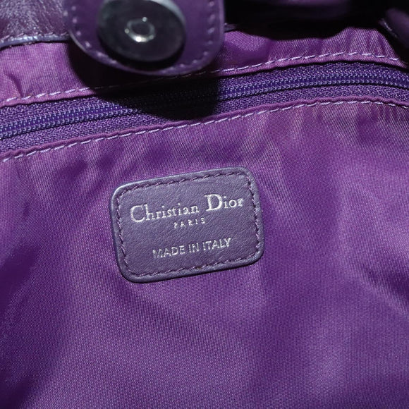 Christian Dior Canage Tote Bag Nylon Purple Silver Auth ep10801