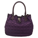 Christian Dior Canage Tote Bag Nylon Purple Silver Auth ep10801-13