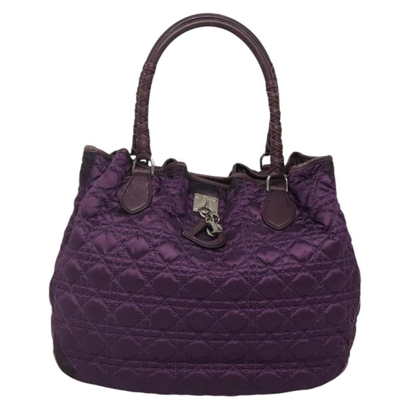 Christian Dior Canage Tote Bag Nylon Purple Silver Auth ep10801
