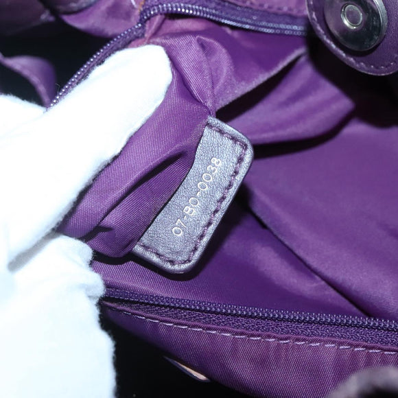 Christian Dior Canage Tote Bag Nylon Purple Silver Auth ep10801