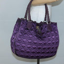 Christian Dior Canage Tote Bag Nylon Purple Silver Auth ep10801-22