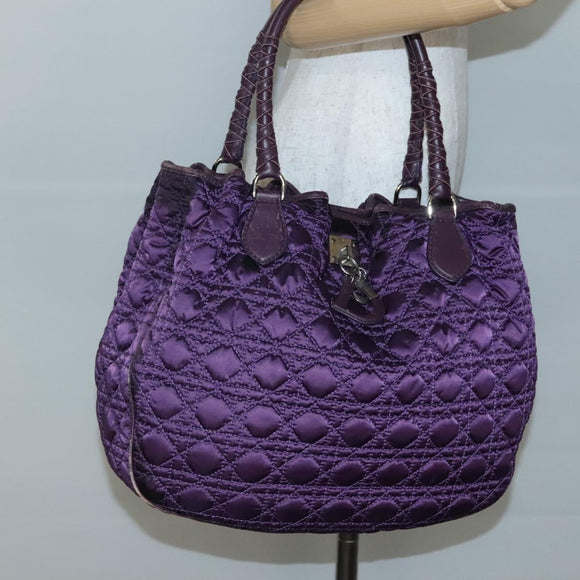 Christian Dior Canage Tote Bag Nylon Purple Silver Auth ep10801