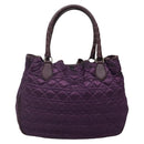 Christian Dior Canage Tote Bag Nylon Purple Silver Auth ep10801-2