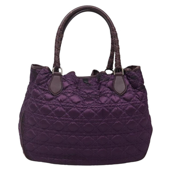 Christian Dior Canage Tote Bag Nylon Purple Silver Auth ep10801