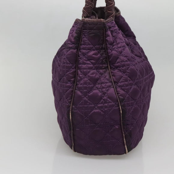 Christian Dior Canage Tote Bag Nylon Purple Silver Auth ep10801