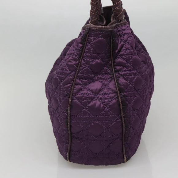 Christian Dior Canage Tote Bag Nylon Purple Silver Auth ep10801