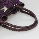 Christian Dior Canage Tote Bag Nylon Purple Silver Auth ep10801-7