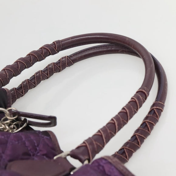 Christian Dior Canage Tote Bag Nylon Purple Silver Auth ep10801