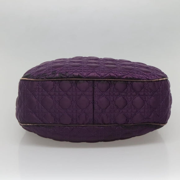 Christian Dior Canage Tote Bag Nylon Purple Silver Auth ep10801