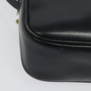 CELINE Shoulder Bag Leather Navy Gold Auth ep10804-14