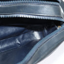 CELINE Shoulder Bag Leather Navy Gold Auth ep10804-20