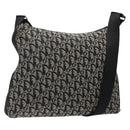 Christian Dior Trotter Canvas Shoulder Bag Black Silver Auth ep10805-1