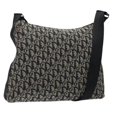 Christian Dior Trotter Canvas Shoulder Bag Black Silver Auth ep10805