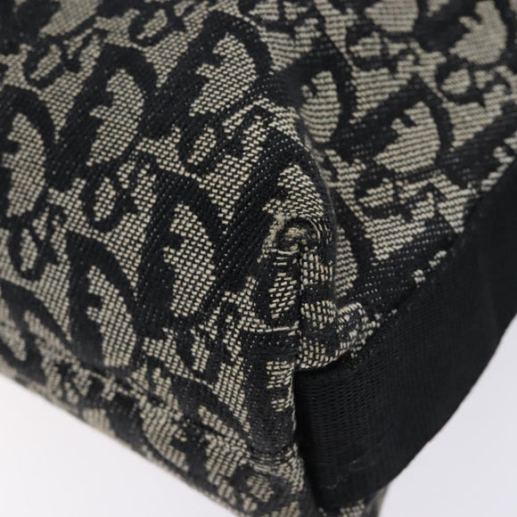 Christian Dior Trotter Canvas Shoulder Bag Black Silver Auth ep10805