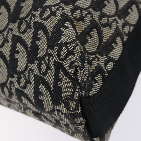 Christian Dior Trotter Canvas Shoulder Bag Black Silver Auth ep10805