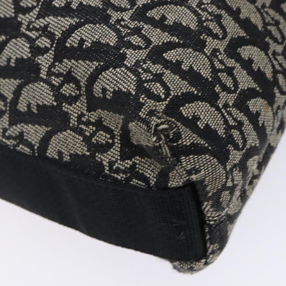 Christian Dior Trotter Canvas Shoulder Bag Black Silver Auth ep10805