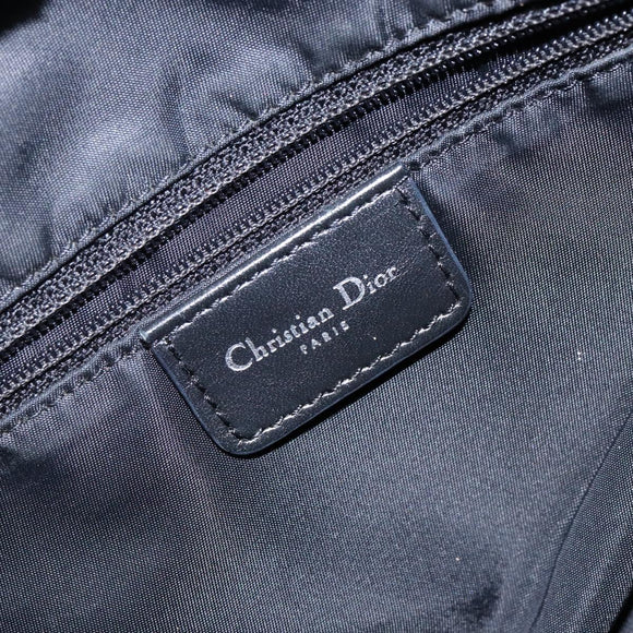 Christian Dior Trotter Canvas Shoulder Bag Black Silver Auth ep10805