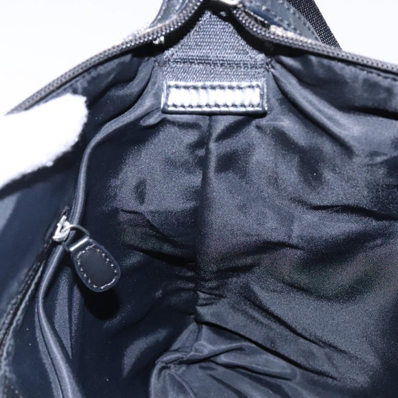 Christian Dior Trotter Canvas Shoulder Bag Black Silver Auth ep10805