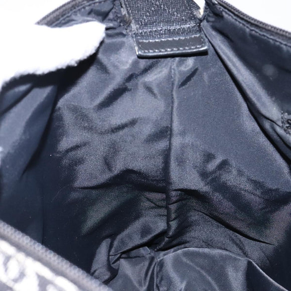 Christian Dior Trotter Canvas Shoulder Bag Black Silver Auth ep10805