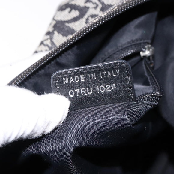 Christian Dior Trotter Canvas Shoulder Bag Black Silver Auth ep10805