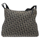 Christian Dior Trotter Canvas Shoulder Bag Black Silver Auth ep10805-2