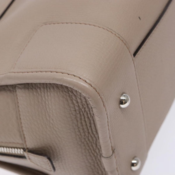 LOEWE Anagram Americana 28 Hand Bag Leather Gray Silver Auth ep10807