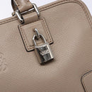 LOEWE Anagram Americana 28 Hand Bag Leather Gray Silver Auth ep10807-17