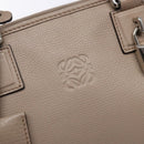 LOEWE Anagram Americana 28 Hand Bag Leather Gray Silver Auth ep10807-18