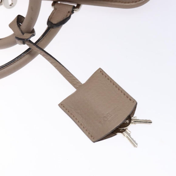 LOEWE Anagram Americana 28 Hand Bag Leather Gray Silver Auth ep10807