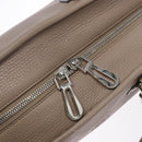 LOEWE Anagram Americana 28 Hand Bag Leather Gray Silver Auth ep10807-19