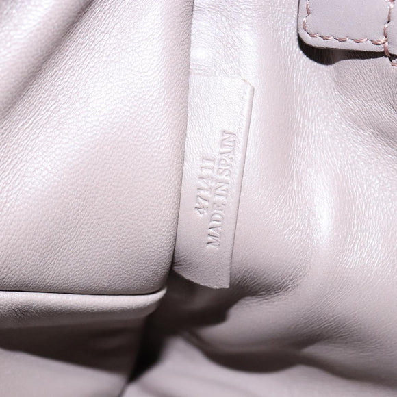 LOEWE Anagram Americana 28 Hand Bag Leather Gray Silver Auth ep10807