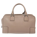 LOEWE Anagram Americana 28 Hand Bag Leather Gray Silver Auth ep10807-2