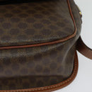 CELINE Macadam Canvas Shoulder Bag PVC Leather Brown Gold Auth ep10815-15