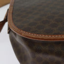 CELINE Macadam Canvas Shoulder Bag PVC Leather Brown Gold Auth ep10815-10